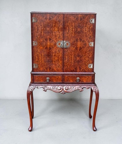 Queen anne style burr - burr, walnut