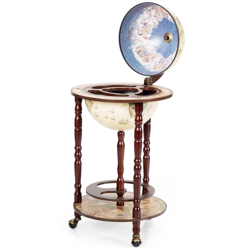 Wooden globe drinks - globe, cabinet