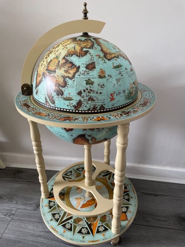 Vintage wine bar antique globe - wine,