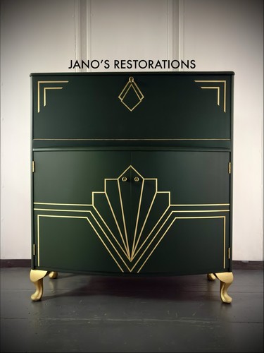 Art deco green gold mid - deco, &